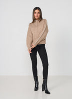 Caju Contrast Stitch Cardi - Beige
