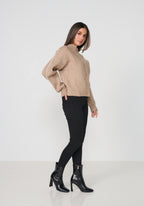 Caju Contrast Stitch Cardi - Beige