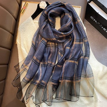 Silk Plaid Scarf