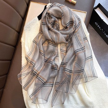 Silk Plaid Scarf