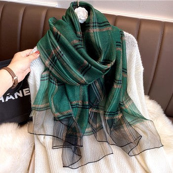 Silk Plaid Scarf