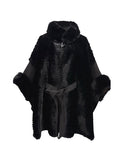 Fuzzy Robe Poncho - Noir