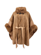 Fuzzy Robe Poncho - Tan