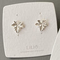 Sterling Silver Maple Leaf Studs