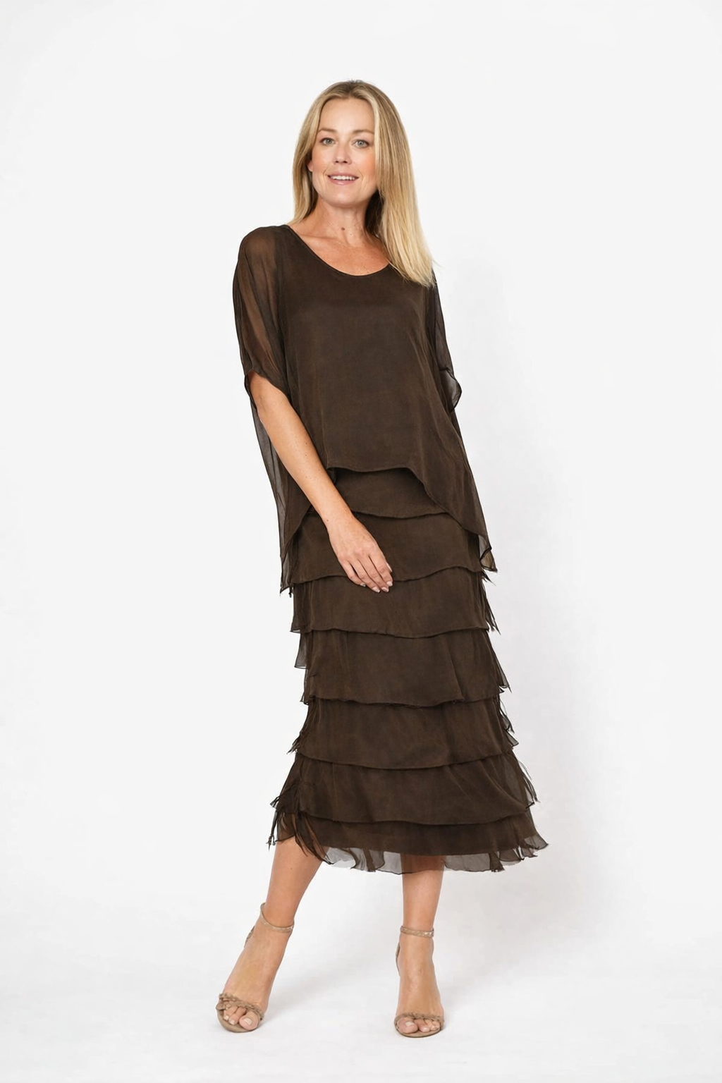 La Strada: Silk Rilassata Dress - Chocolate