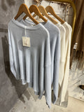 The Italian Closet: Milly Cashmere Mix Sweater - Light Blue