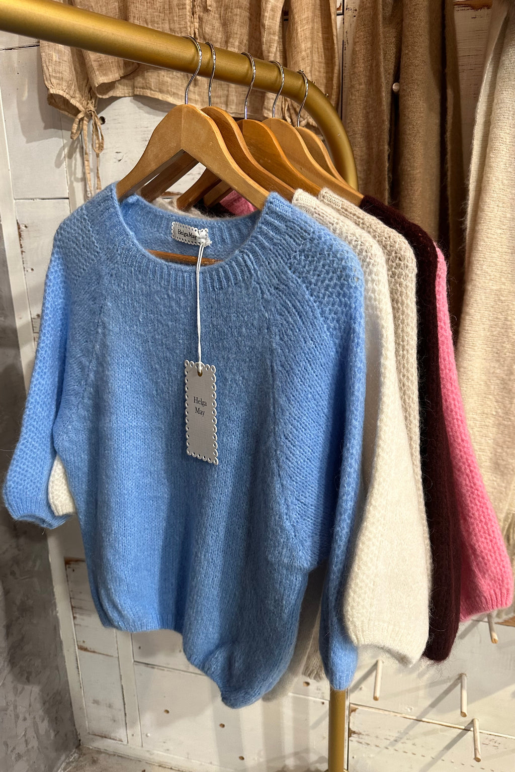 Helga May: Mohair Blend Crewneck Sweater