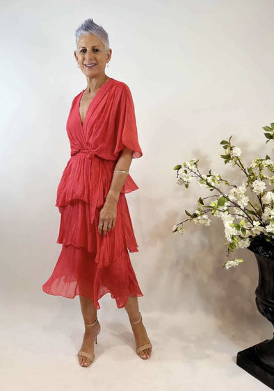 La Strada: Fragola Floaty Silk Dress