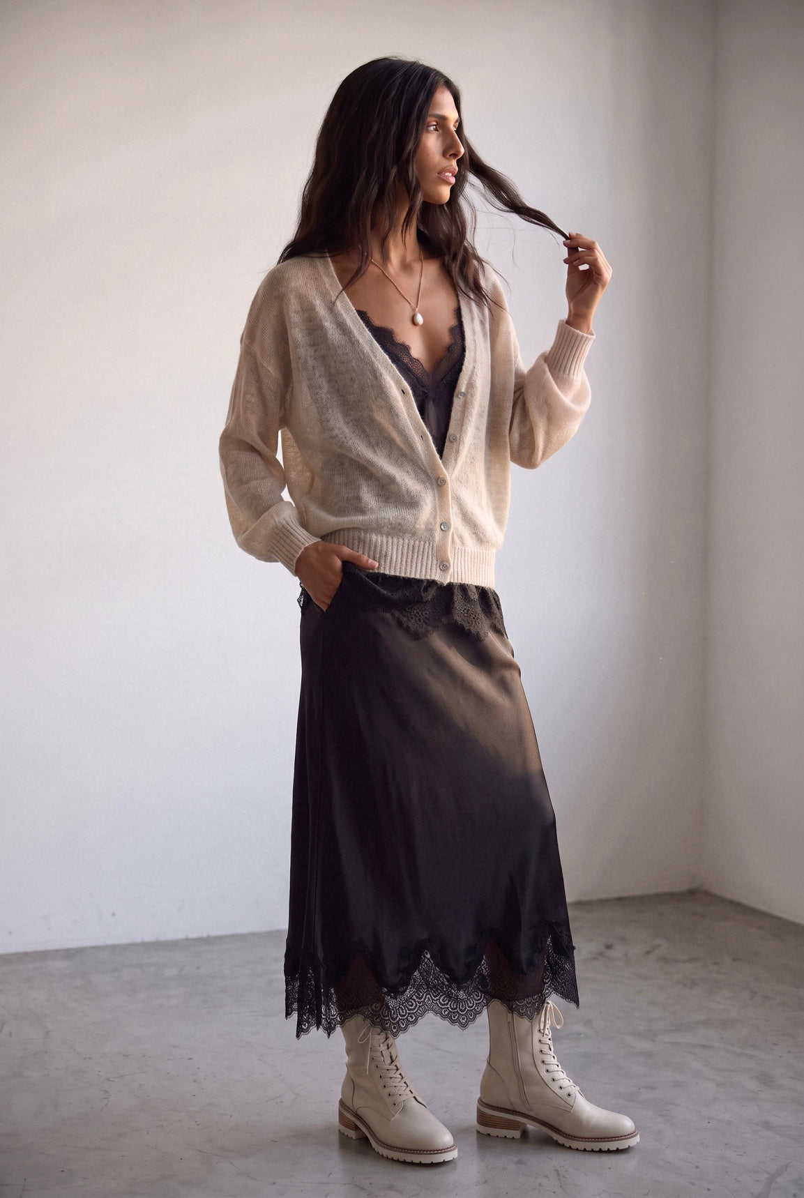 Made in Italy Sheer Alpaca Cardigan