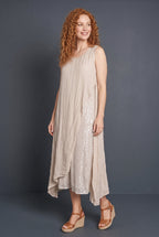 Omare Silk Peek-Through Sequin Dress