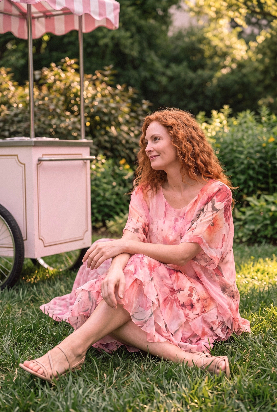 La Strada: Silk Rilassata Dress - Garden Party