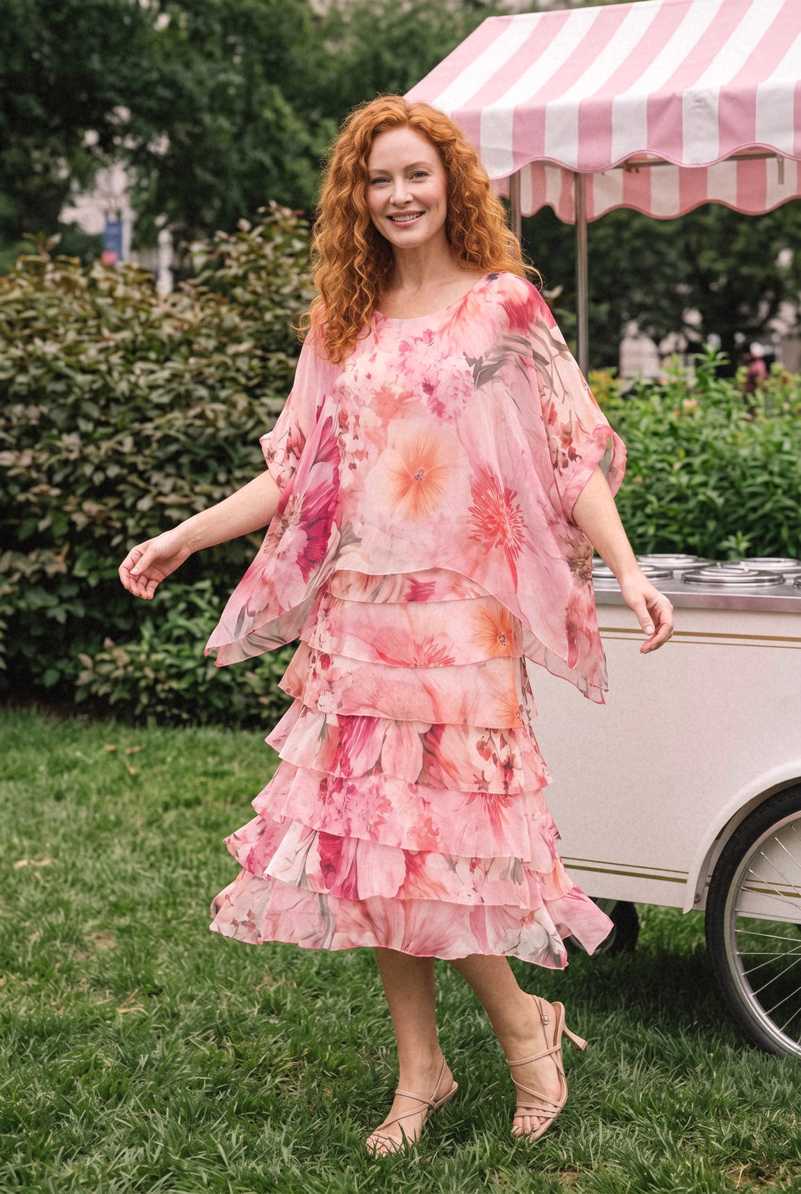 La Strada: Silk Rilassata Dress - Garden Party