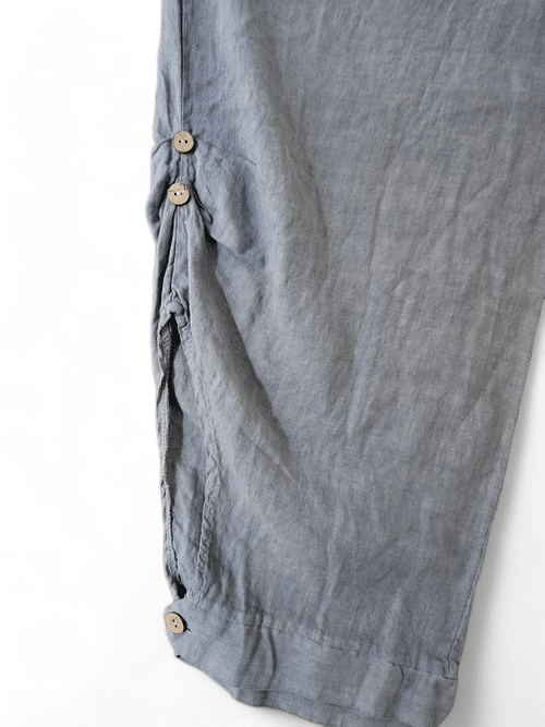 Helga May: Elastic Waist Linen Pant - Petrol