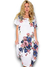 Helga May: Mid Sleeve Maxi: White Petal Bloom