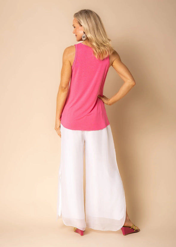 New Gia Silk Pants - White