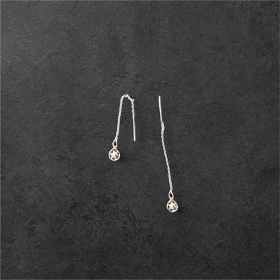 Sterling Silver Star Chain Earrings