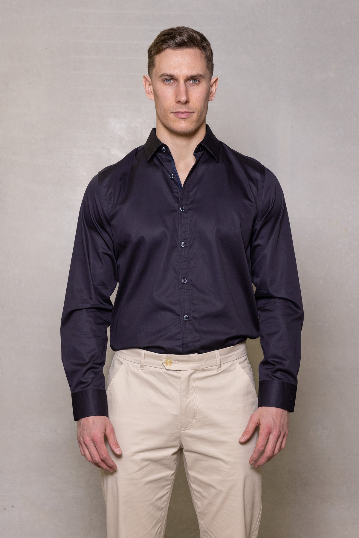 Cutler & Co Blaine Long Sleeved Shirt: Plain - Black
