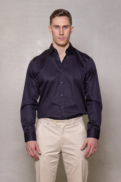 Cutler & Co Blaine Long Sleeved Shirt: Plain - Black