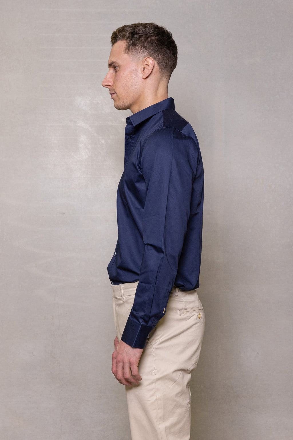 Cutler & Co Blaine Long Sleeved Shirt: Plain - Thunderstorm