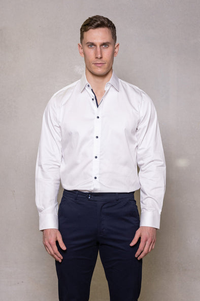 Cutler & Co Blaine Long Sleeved Shirt: Plain - White