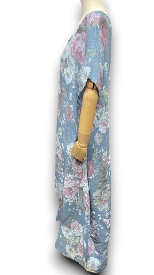 Helga May Mid Sleeve Maxi Dress: Scarlett Rose - Petrol