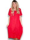 Helga May Mid Sleeve Maxi Dress: Red