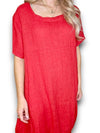 Helga May Mid Sleeve Maxi Dress: Red