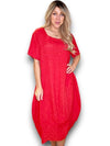 Helga May Mid Sleeve Maxi Dress: Red