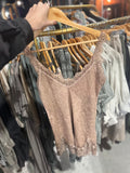 Deliziosa Italian Linen Camisole in Tan