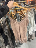 Deliziosa Italian Linen Camisole in Tan