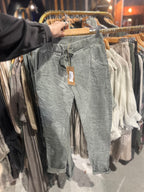 LaStrada: Italian Everyday Diamante Trim Pants: Khaki