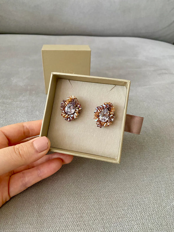 Crystal Peach Studs