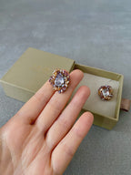 Crystal Peach Studs