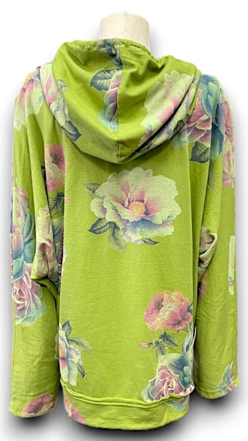 Helga May Cotton Hoodie: Ombre Peony - Avocado