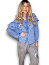 Helga May: Double Frill Tunic - Denim Blue