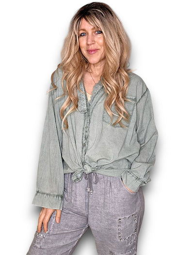 Helga May: Dylan Shirt - Faded Forest