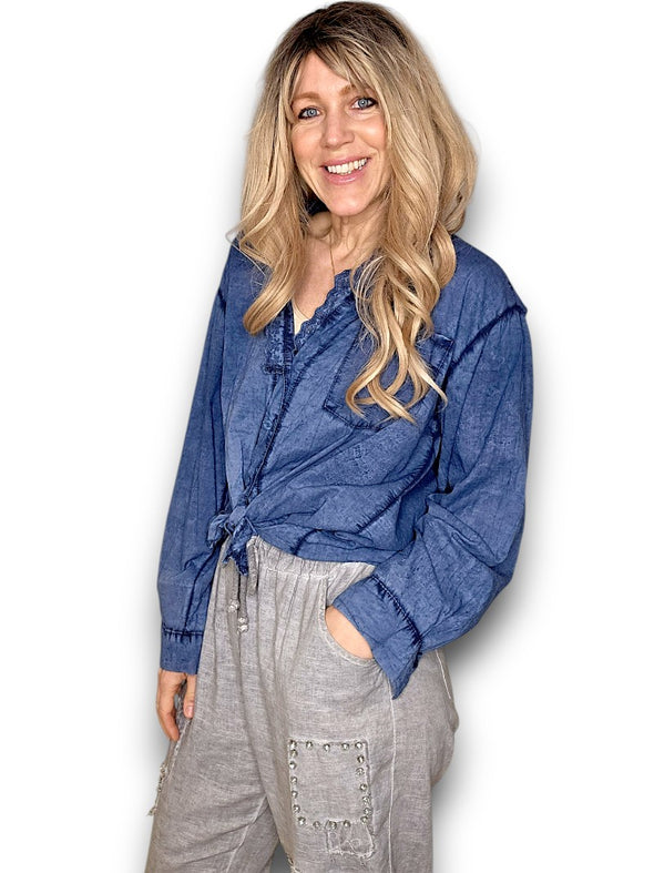 Helga May: Dylan Shirt - Faded Navy