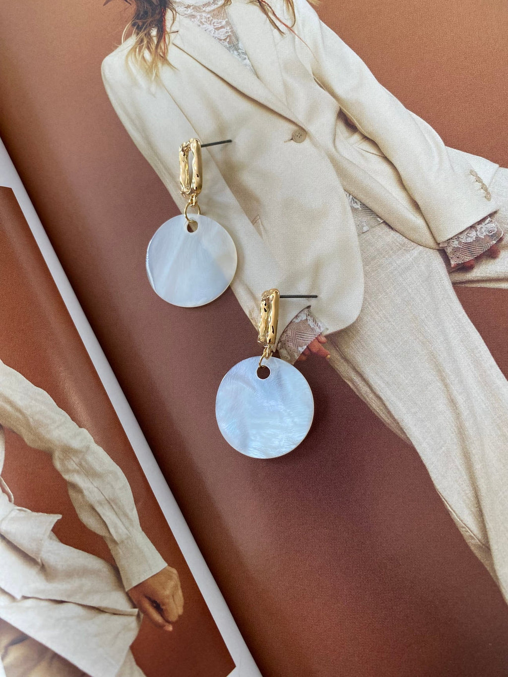Abstract Mother of Pearl Earrings