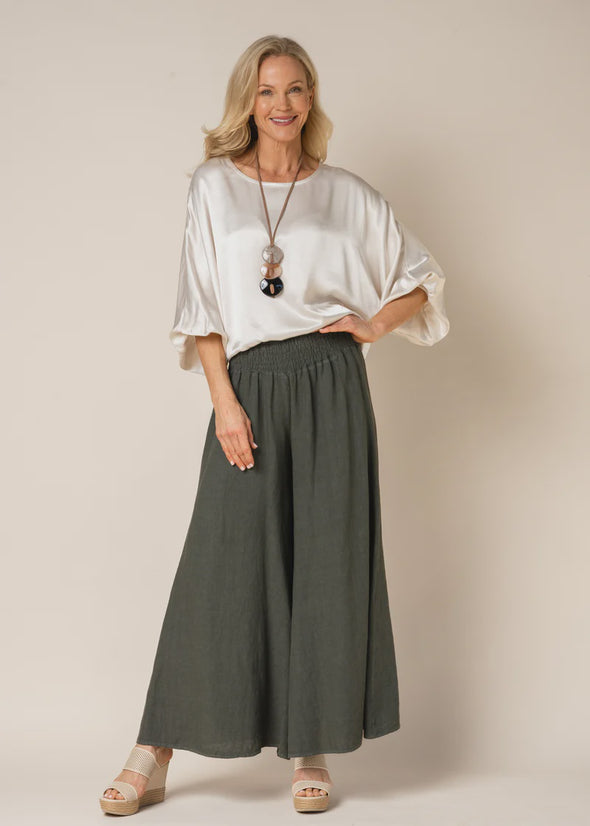 Diana Linen Pant in Khaki