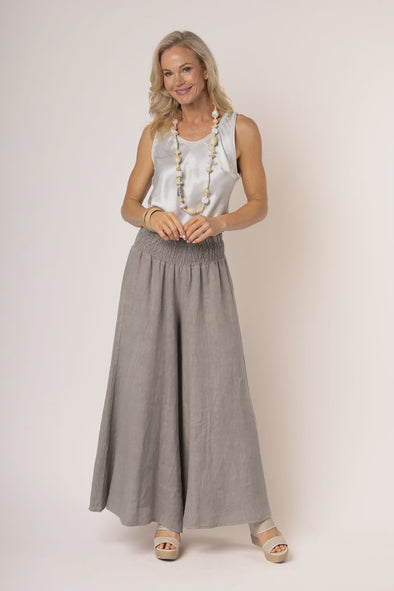 Diana Linen Pant in Mocha