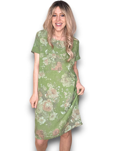 Sized Helga May Jungle Dress: Scarlett Rose - Ivy Green