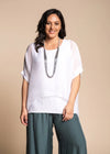 Mimi Silk & Sequin Top - White