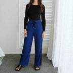 Moke: Indiana Wide Leg Pant - Heritage Blue & Black