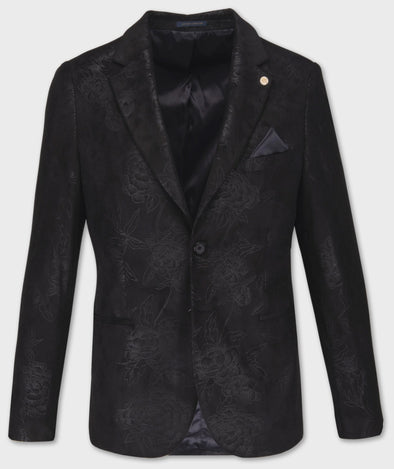 Guide London Blazer - Velvet Feel Print - Black