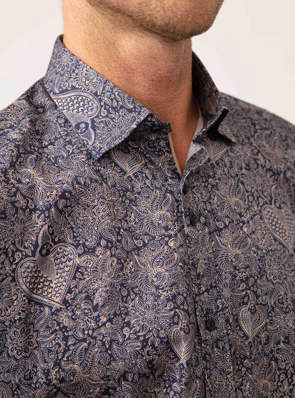 Guide London Long Sleeve Shirt : Stencil Flowers