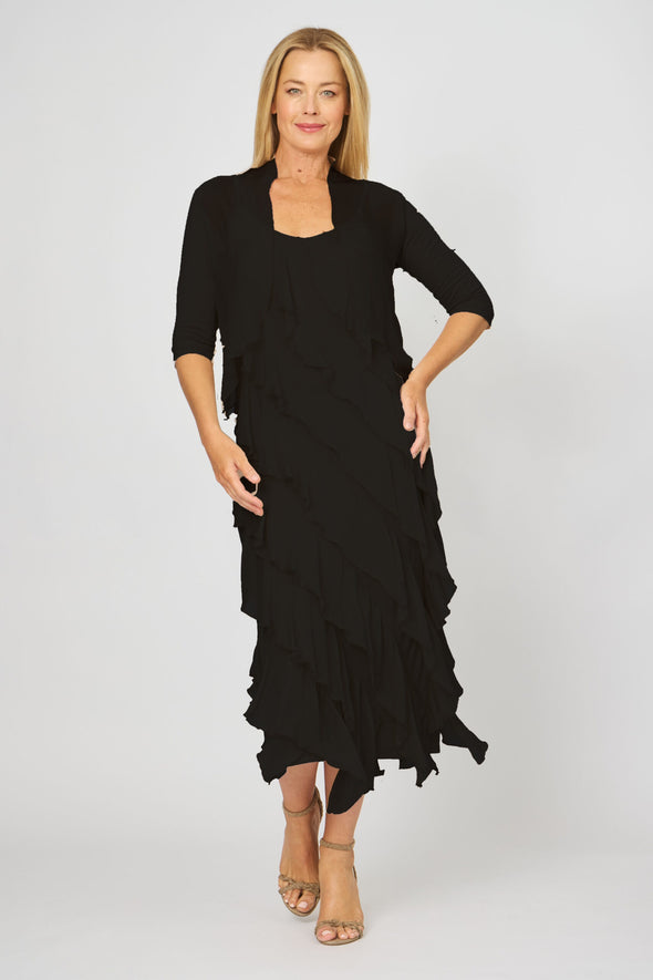 La Strada Sheer Shrug in Black