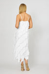 La Strada Silk Ruffle Dress in White