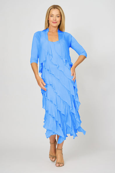 La Strada Sheer Shrug in Blue Turco