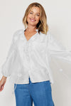 LaStrada: Silk Applique Fiore Shirt - White