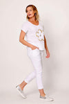 LaStrada: 100% Linen Giardino Tee - White